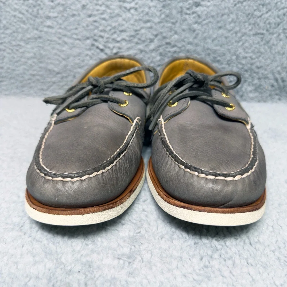 Sperry Gold Cup A/O 2-Eye Mens Size 11 Boat Shoes Soft Gray Leather STS23217
